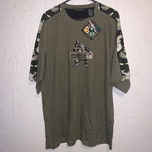 Vintage Y2K No Boundaries Urban Camo Skate Guerrilla Grunge Punk Shirt XL NWT